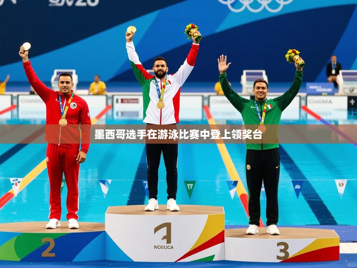 墨西哥选手在游泳比赛中登上领奖台