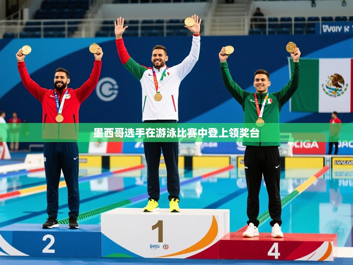 墨西哥选手在游泳比赛中登上领奖台
