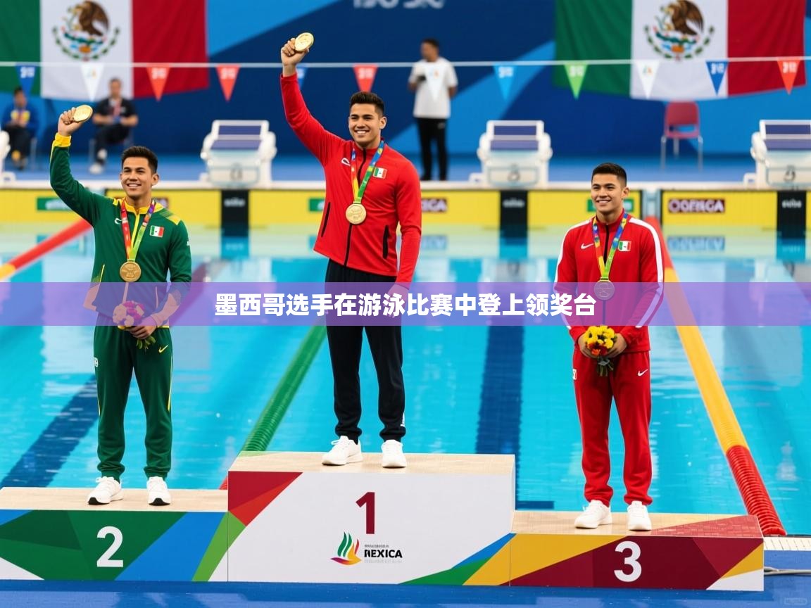 墨西哥选手在游泳比赛中登上领奖台